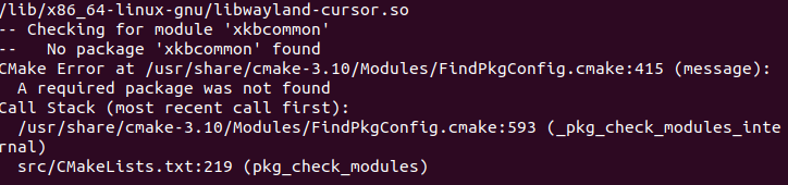 xkbcommon not found